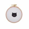 Cadre 17cm Chat Noir Blanc