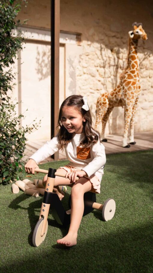 Peluche Girafe 180Cm | scooter noir et bois sweat creme enfant Nos minis