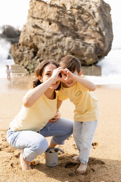 | NOS MINIS TEE SHIRT JAUNE NUAGE VERT FEMME ENFANT1 scaled Nos minis