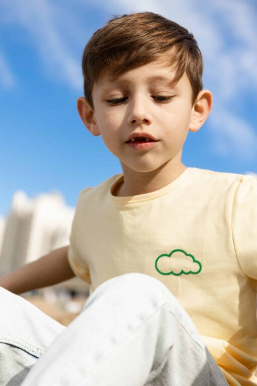 | NOS MINIS TEE SHIRT JAUNE NUAGE VERT2 scaled Nos minis