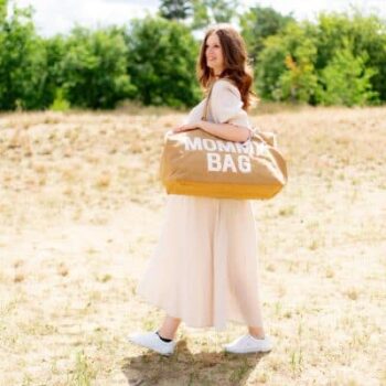 Mommy Bag Sac A Langer Mouton Retourné | sac a langer a anses mommy bag effet suedine 8 Nos minis