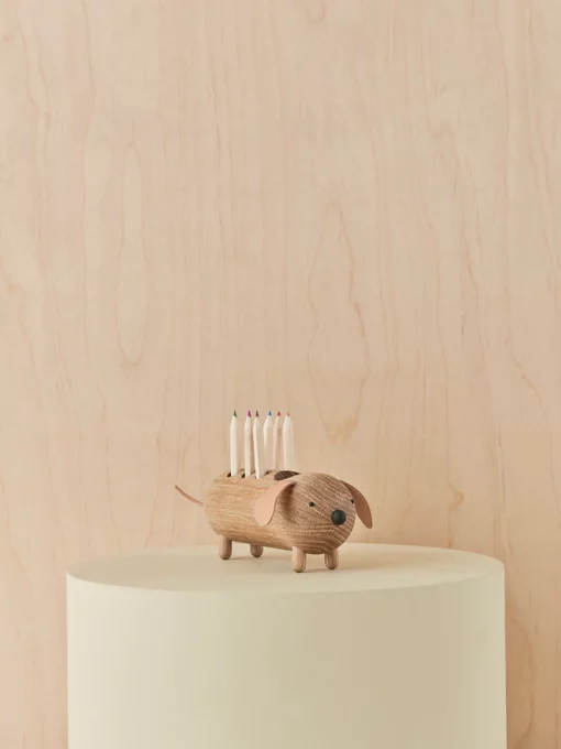 Dinnette en bois | Eddie Dog Pencil Holder Accessories MINI M107201 901 Nature 1 Nos minis