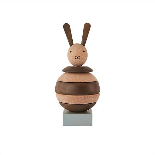 Dinnette en bois | M107129 Wooden Stacking Rabbit 901 Nature Dark Main Nos minis