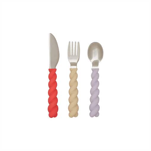 Dinnette en bois | M107331 Mellow Cutlery Pack of 3 501 Lavender Vanilla Cherry Red Main Nos minis