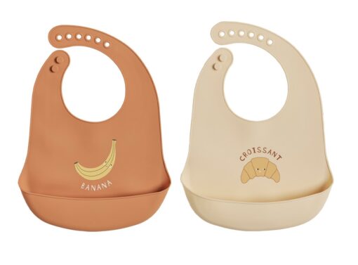 Dinnette en bois | M107545 Yummy Silicone Bib Pack of 2 307 Caramel Butter Main 1 Nos minis