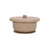 Bol Avec Couvercle En Silicone Ventouse Cœurs Taupe