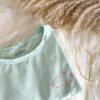 T-shirt Vert D'Eau Et Nuage Rose - Femme