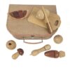 Set De Légumes A Découper En Bois Naturel Dans Une Valise
