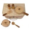 Casserole, Poêle Et Accessoires En Bois Naturel Set De Cuisine