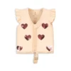 Gilet De Bain A Volants Beige Cœurs